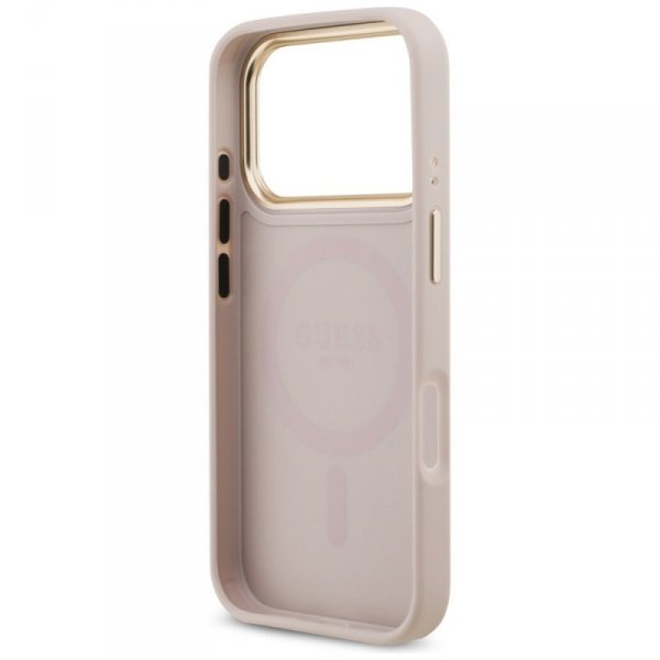 Etui Guess 4G Strass Logo MagSafe do     iPhone 17 Pro różowy