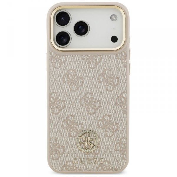 Etui Guess 4G Strass Logo MagSafe do     iPhone 17 Pro Max różowy