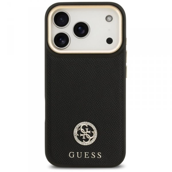Etui Guess Grained Strass Logo MagSafe   do iPhone 17 Pro czarny