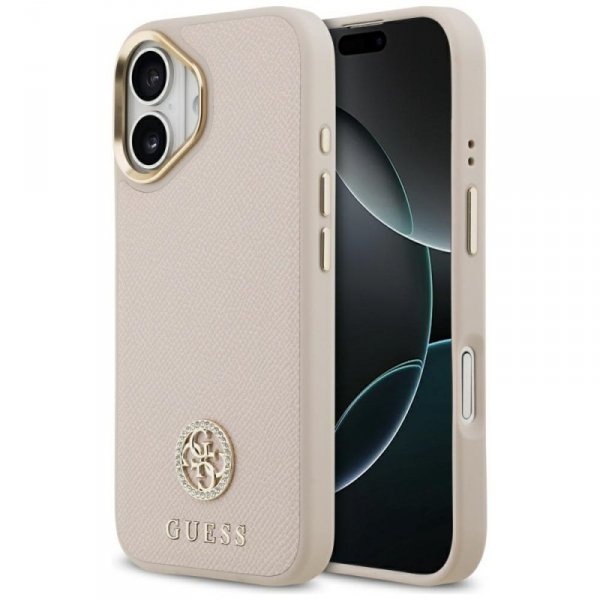 Etui Guess Grained Strass Logo MagSafe   do iPhone 17 różowy