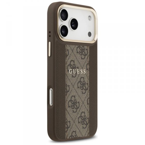 Etui Guess 4G Stripe MagSafe do iPhone   17 Pro Max brązowy