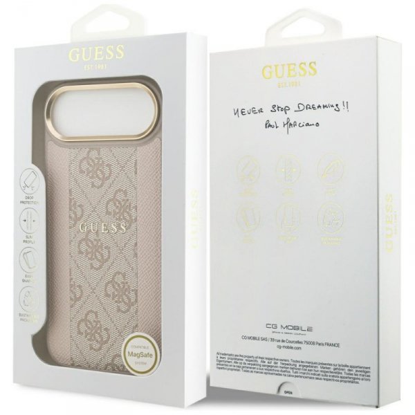Etui Guess 4G Stripe MagSafe do iPhone   Air różowy