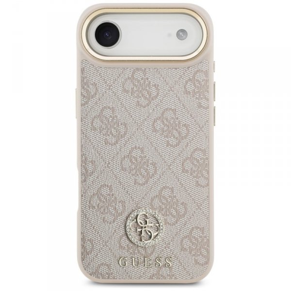 Etui Guess 4G Strass Logo & Big Strap    Metal Buttons MagSafe do iPhone Air różowy