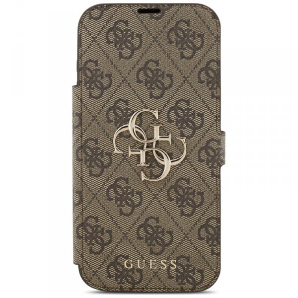 Etui Guess Book 4G Metal Logo do iPhone  17 Pro Max brązowy