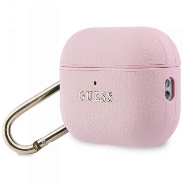 Etui Guess Grained Classic Logo do       AirPods Pro 3 różowy