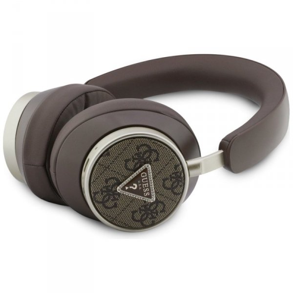 Słuchawki nauszne Guess 4G Triangle Logo Bluetooth ENC brązowy