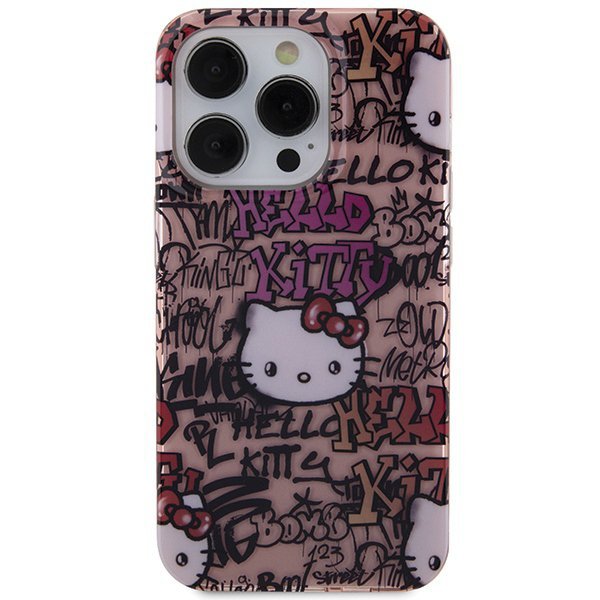 Hello Kitty HKHCP13LHDGPTP iPhone 13 Pro / 13 6.1&quot; różowy/pink hardcase IML Tags Graffiti