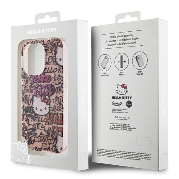 Hello Kitty HKHCP13LHDGPTP iPhone 13 Pro / 13 6.1&quot; różowy/pink hardcase IML Tags Graffiti