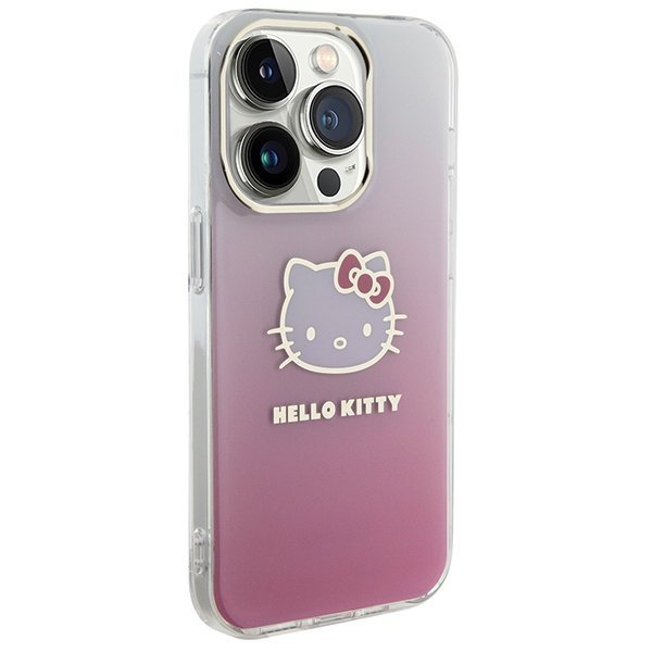 Hello Kitty HKHCP15LHDGKEP iPhone 15 Pro 6.1&quot; różowy/pink hardcase IML Gradient Electrop Kitty Head
