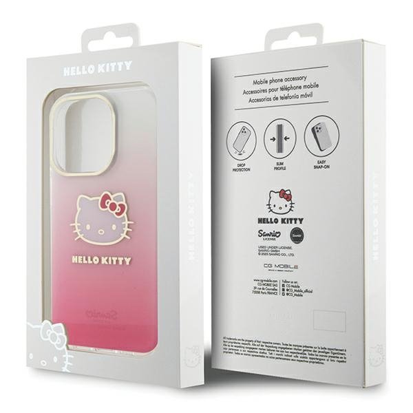 Hello Kitty HKHCP15XHDGKEP iPhone 15 Pro Max 6.7&quot; różowy/pink hardcase IML Gradient Electrop Kitty Head