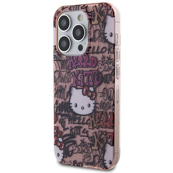 Hello Kitty HKHCP15XHDGPTP iPhone 15 Pro Max 6.7&quot; różowy/pink hardcase IML Tags Graffiti