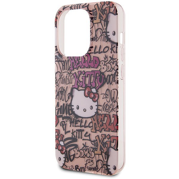 Hello Kitty HKHCP15XHDGPTP iPhone 15 Pro Max 6.7&quot; różowy/pink hardcase IML Tags Graffiti
