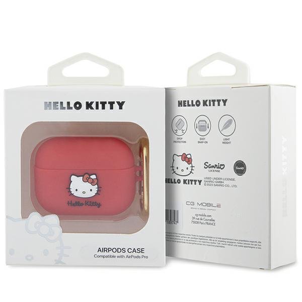 Hello Kitty HKAP3DKHSF Airpods Pro cover fuksja/fuschia Silicone 3D Kitty Head