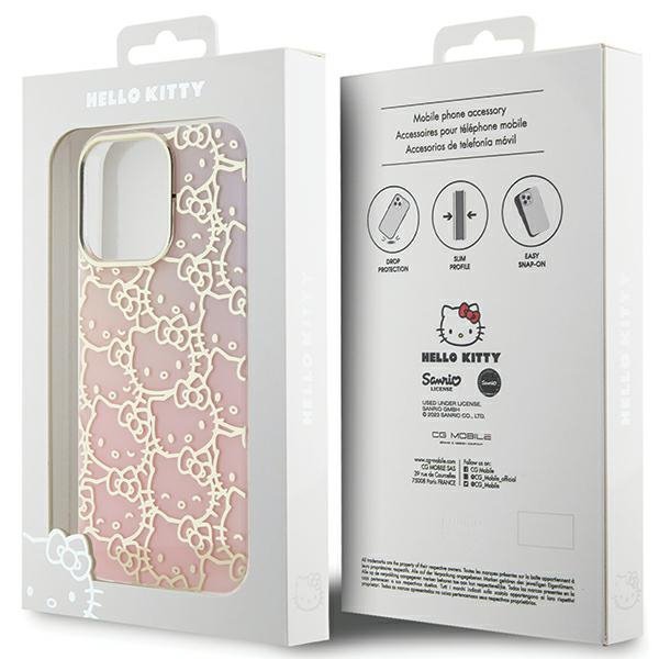 Hello Kitty HKHCP15XHCHPEP iPhone 15 Pro Max 6.7&quot; różowy/pink hardcase IML Gradient Electrop Crowded Kitty Head