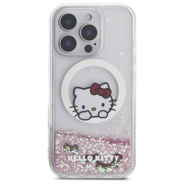 Hello Kitty HKHMP16LLSWKH iPhone 16 Pro  6.3&quot; biały/white hardcase Liquid Glitter Sweet Kitty Bows MagSafe
