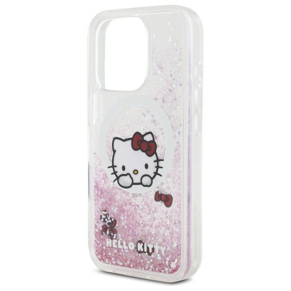 Hello Kitty HKHMP16LLSWKH iPhone 16 Pro  6.3&quot; biały/white hardcase Liquid Glitter Sweet Kitty Bows MagSafe