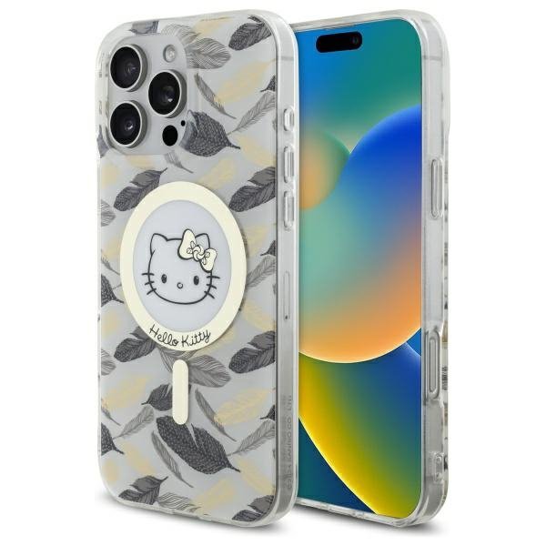 Hello Kitty HKHMP16XHGLEH iPhone 16 Pro  Max 6.9&quot; biały/white hardcase IML Golden Leaves MagSafe