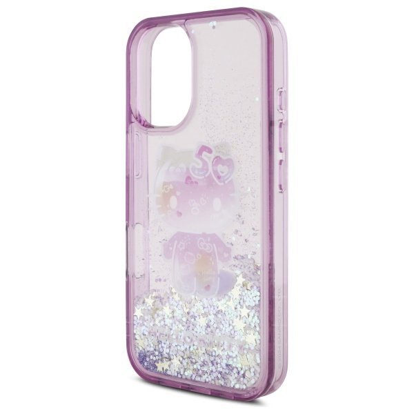 Hello Kitty HKHCP16SL50PPU iPhone 16     6.1&quot; fioletowy/purple hardcase Liquid Glitter 50TH Anniversary Party