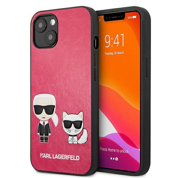 Karl Lagerfeld KLHCP13SPCUSKCP iPhone 13 mini 5,4&quot; fuksja/fuchsia hardcase Ikonik Karl & Choupette