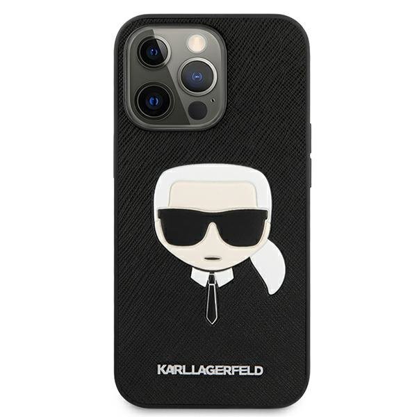 Karl Lagerfeld KLHCP13LSAKHBK iPhone 13 Pro / 13 6,1&quot; czarny/black hardcase Saffiano Ikonik Karl`s Head