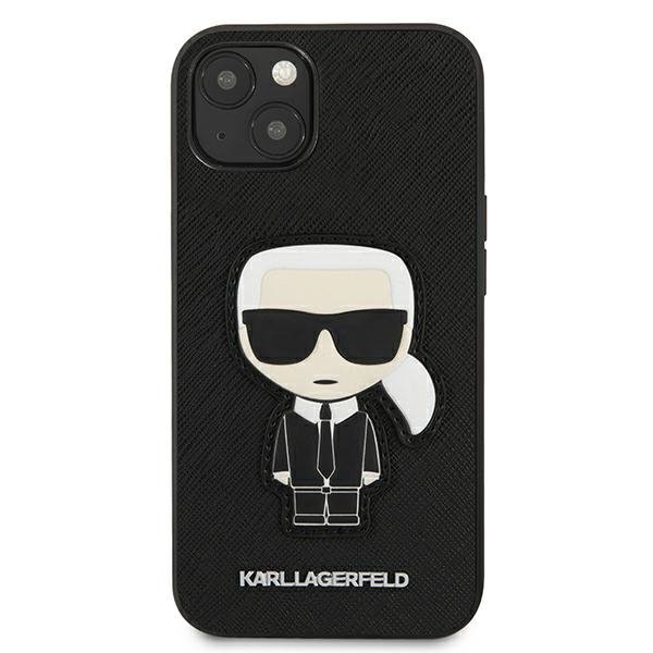 Karl Lagerfeld KLHCP13SOKPK iPhone 13mini 5,4&quot; czarny/black hardcase Saffiano Ikonik Karl`s Patch