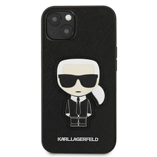 Karl Lagerfeld KLHCP13SOKPK iPhone 13 mini 5,4&quot; czarny/black hardcase Saffiano Ikonik Karl`s Patch