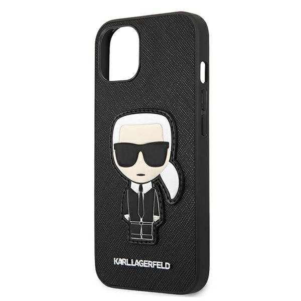 Karl Lagerfeld KLHCP13SOKPK iPhone 13 mini 5,4&quot; czarny/black hardcase Saffiano Ikonik Karl`s Patch