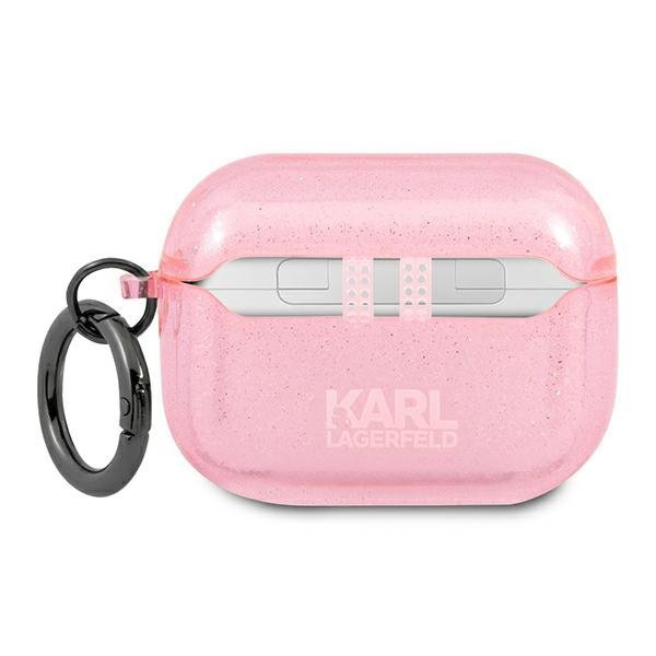 Karl Lagerfeld KLAPUKHGP AirPods Pro cover różowy/pink Glitter Karl`s Head