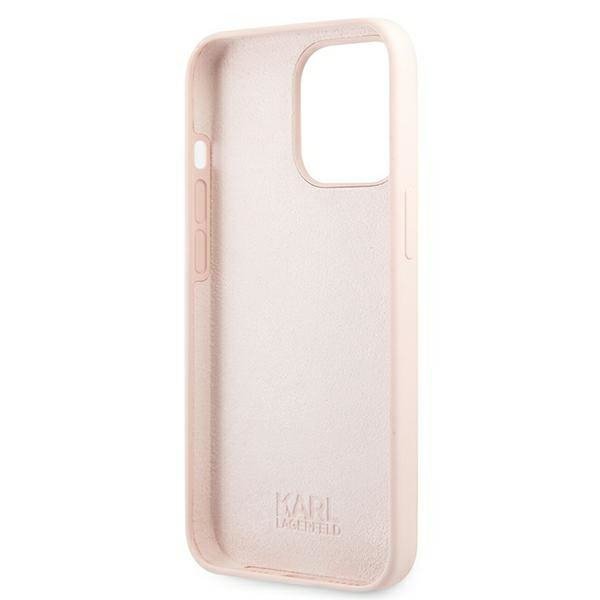 Karl Lagerfeld KLHMP13XSSKCI iPhone 13 Pro Max 6,7&quot; hardcase jasnoróżowy/light pink Silicone Ikonik Karl & Choupette Magsaf