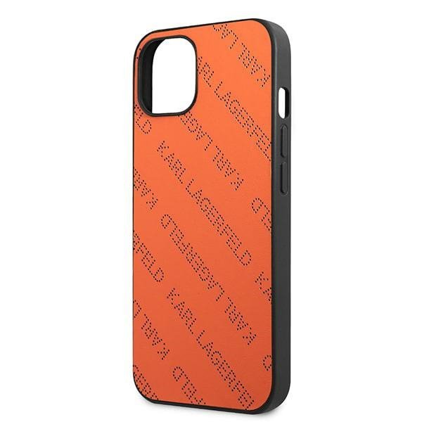 Karl Lagerfeld KLHCP13MPTLO iPhone 13 / 14 / 15 6,1&quot; hardcase pomarańczowy/orange Perforated Allover