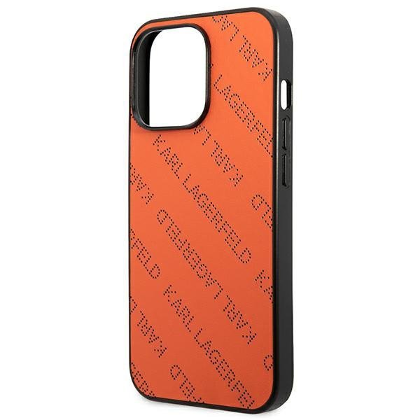 Karl Lagerfeld KLHCP13XPTLO iPhone 13 Pro Max 6,7&quot; hardcase pomarańczowy/orange Perforated Allover