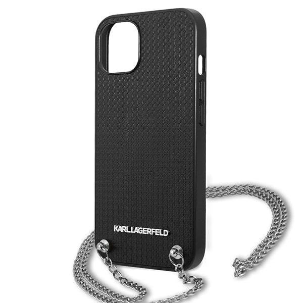Karl Lagerfeld KLHCP13SPMK iPhone 13 mini 5,4&quot; hardcase czarny/black Leather Textured and Chain