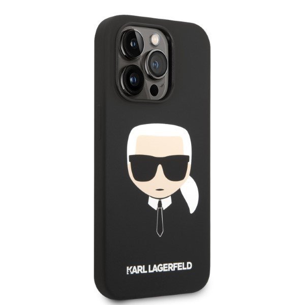 Karl Lagerfeld KLHMP14XSLKHBK iPhone 14 Pro Max 6,7&quot; hardcase czarny/black Silicone Karl`s Head Magsafe
