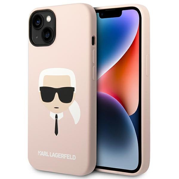 Karl Lagerfeld KLHMP14MSLKHLP iPhone 14 Plus / 15 Plus 6,7&quot; hardcase jasnoróżowy/light pink Silicone Karl`s Head Magsafe