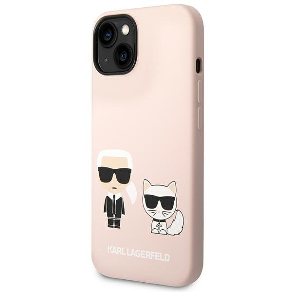 Karl Lagerfeld KLHMP14SSSKCI iPhone 14 / 15 / 13 6,1" hardcase jasnoróżowy/light pink Silicone Karl & Choupette Magsafe