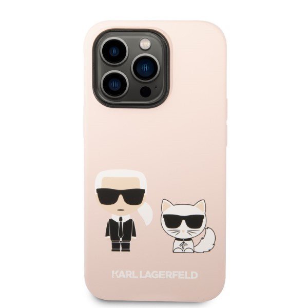 Karl Lagerfeld KLHMP14XSSKCI iPhone 14Pro Max 6,7&quot; hardcase jasnoróżowy/light pink Silicone Karl & Choupette Magsafe