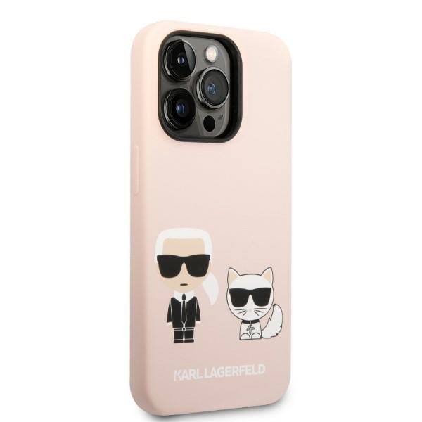 Karl Lagerfeld KLHMP14XSSKCI iPhone 14Pro Max 6,7&quot; hardcase jasnoróżowy/light pink Silicone Karl & Choupette Magsafe