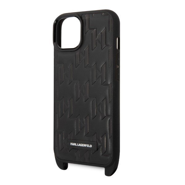 Karl Lagerfeld KLHCP14SSTMMK iPhone 14 / 15 / 13 6,1&quot; hardcase czarny/black Monogram Plaque Logo Strap