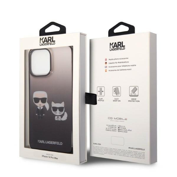 Karl Lagerfeld KLHCP14LTGKCK iPhone 14 Pro 6,1&quot; hardcase czarny/black Gradient Ikonik Karl & Choupette