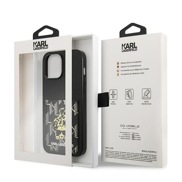 Karl Lagerfeld KLHCP13XCANCNK iPhone 13 Pro Max 6,7&quot; hardcase czarny/black Karlimals Cardslot