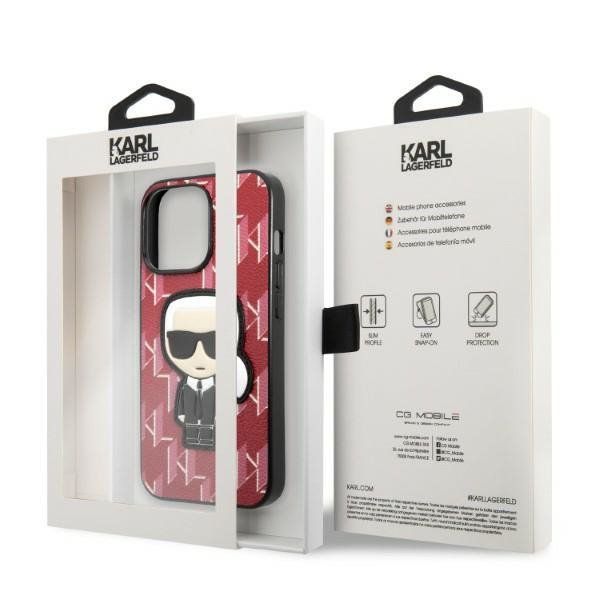 Karl Lagerfeld KLHCP13XPMNIKPI iPhone 13 Pro Max 6,7&quot; hardcase czerwony/red Monogram Ikonik Patch