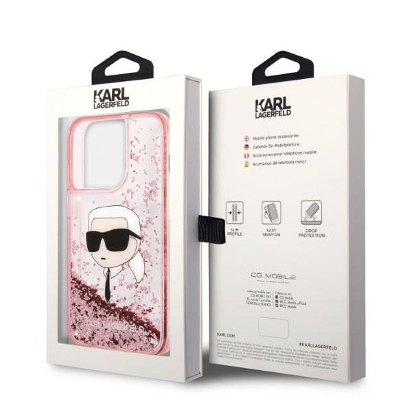 Karl Lagerfeld KLHCP14LLNKHCP iPhone 14 Pro 6,1&quot; różowy/pink hardcase Glitter Karl Head