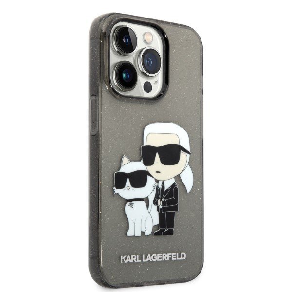 Karl Lagerfeld KLHCP14LHNKCTGK iPhone 14 Pro 6,1&quot; czarny/black hardcase Glitter Karl&Choupette