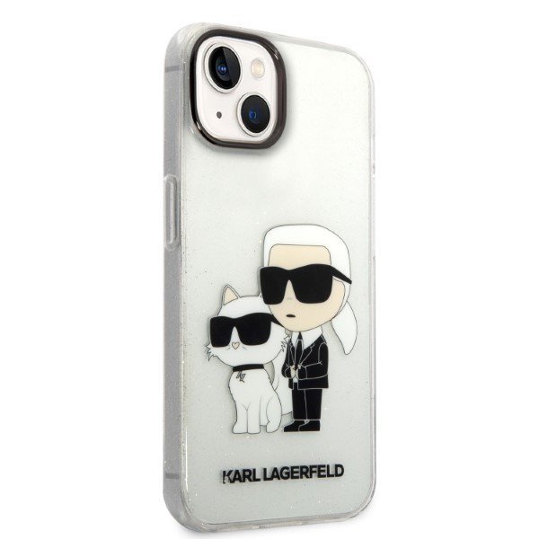 Karl Lagerfeld KLHCP14MHNKCTGT iPhone 14 Plus / 15 Plus 6,7&quot; transparent hardcase Gliter Karl&Choupette