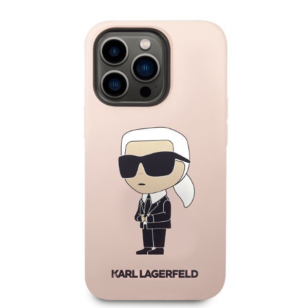 Karl Lagerfeld KLHMP14LSNIKBCP iPhone 14 Pro 6,1&quot; hardcase różowy/pink Silicone Ikonik Magsafe