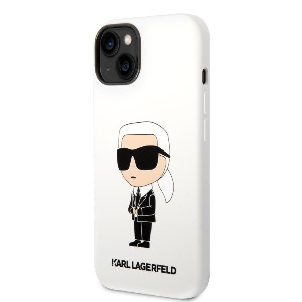Karl Lagerfeld KLHCP14SSNIKBCH iPhone 14 / 15 / 13 6,1&quot; hardcase biały/white Silicone Ikonik