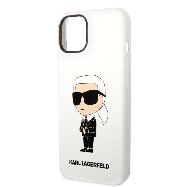 Karl Lagerfeld KLHCP14SSNIKBCH iPhone 14 / 15 / 13 6,1&quot; hardcase biały/white Silicone Ikonik