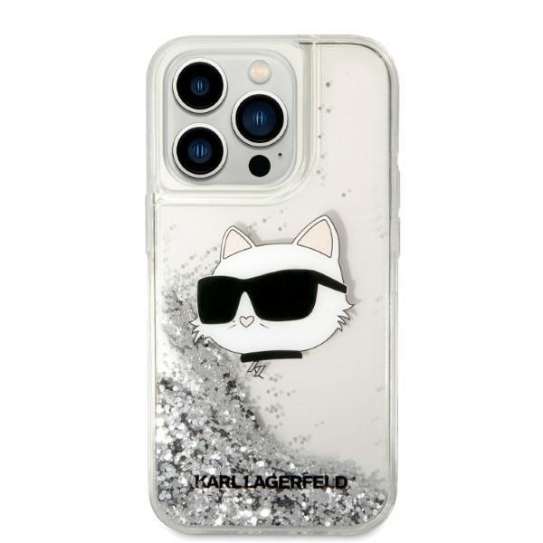 Karl Lagerfeld KLHCP14LLNCHCS iPhone 14 Pro 6,1&quot; srebrny/silver hardcase Glitter Choupette Head