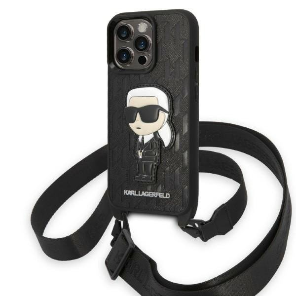 Karl Lagerfeld KLHCP14LSTKMK iPhone 14 Pro 6,1&quot; czarny/black hardcase Monogram Ikonik Patch
