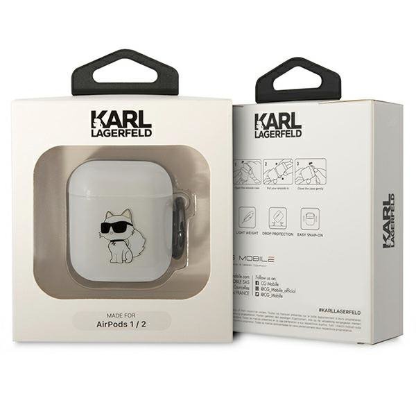 Karl Lagerfeld KLA2HNCHTCT Airpods 1/2 cover transparent Ikonik Choupette